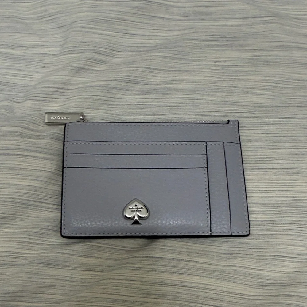 kate spade Card & Key Holder with Silver Spade Hardware - Picture 1 of 7